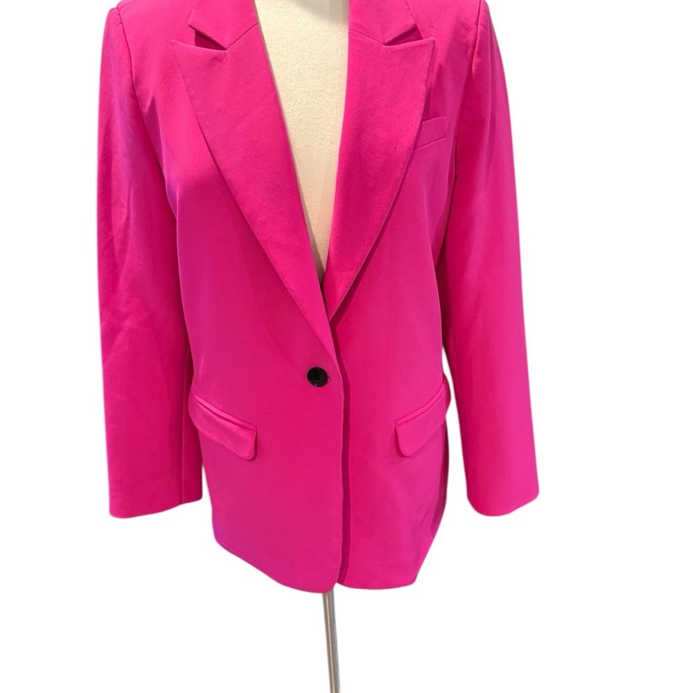 Women's Hot Pink Single-Button Blazer